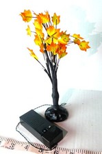 Halloween Black tree Fall leaves tree Lights up 8 1/2" tall with batteries