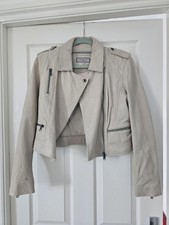 Urbancode London Leather Jacket Quality Cream Vintaged Biker