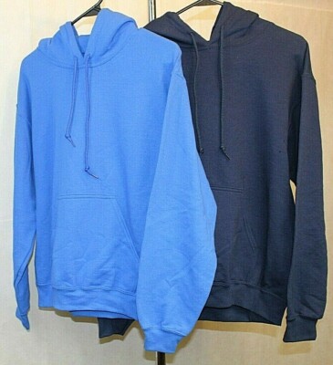 GILDAN unisex hoodie sweatshirt lot of 2 small blue new with defects nice cond.