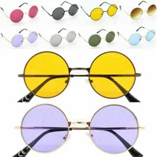 Round Lens Lennon Style Ladies Mens Sunglasses Party Boho Vintage Glasto 1960's