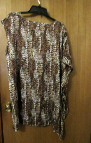 Asymetrical *Dana Buchman* Women Top Blouse sleeveless Size L animal print HQ - Picture 2 of 7