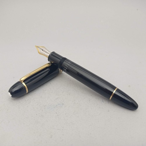 Montblanc Meisterstuck 149 Black Fountain Pen 18k F Nib Vintage 90s W.Germany - 第 16/18 張圖片