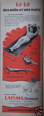 WERBUNG 1958 LAFUMA CHANTAZUR LE BIT DES MILLE ET UNE NUIT - ADVERTISING