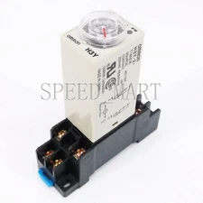 AC 110V H3Y-2 Power On Time Relay Delay Timer 0-60 Second DPDT & Base Socket NEW