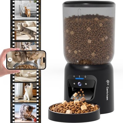 Automatic Cat Feeder with 2K HD Camera: 5G WiFi Automatic Dog Feeder with Nig...