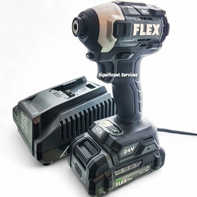 Flex FX1371A 24V Brushless Cordless 1/4'' Impact Driver 2.5 Battery Charger Kit