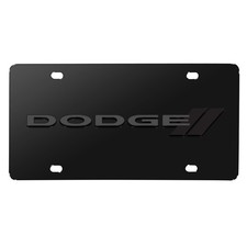 Dodge 3d Dark Gray Logo On Black Stainless Steel License Plate Dodge 3d Dark Gray Logo On Black Stainless Steel License Plate