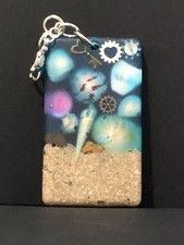 Handmade Custom Beach Ocean Resin Keychain