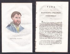 1820 Giovanni Battista Franco Pittore Italia Ritratto Incisione