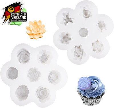 3D Silikonform Blumen Set für Backen, Dekorieren & Seifen - Lebensmittelecht