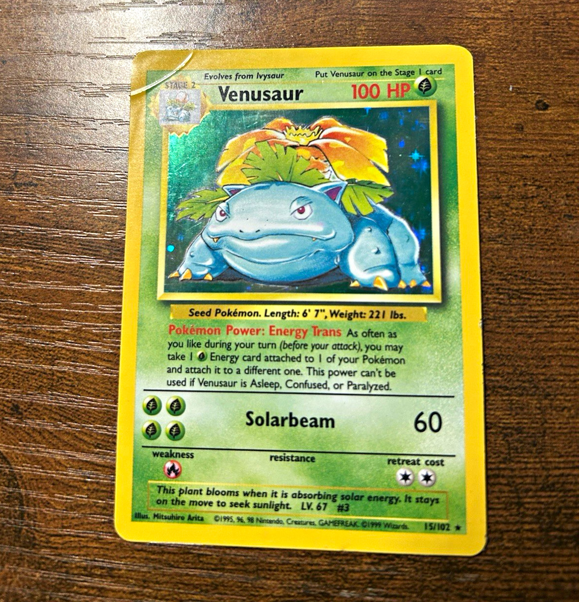 Venusaur 15/102 Base Set Holo Rare (1999) (Pokemon TCG) (English) MP