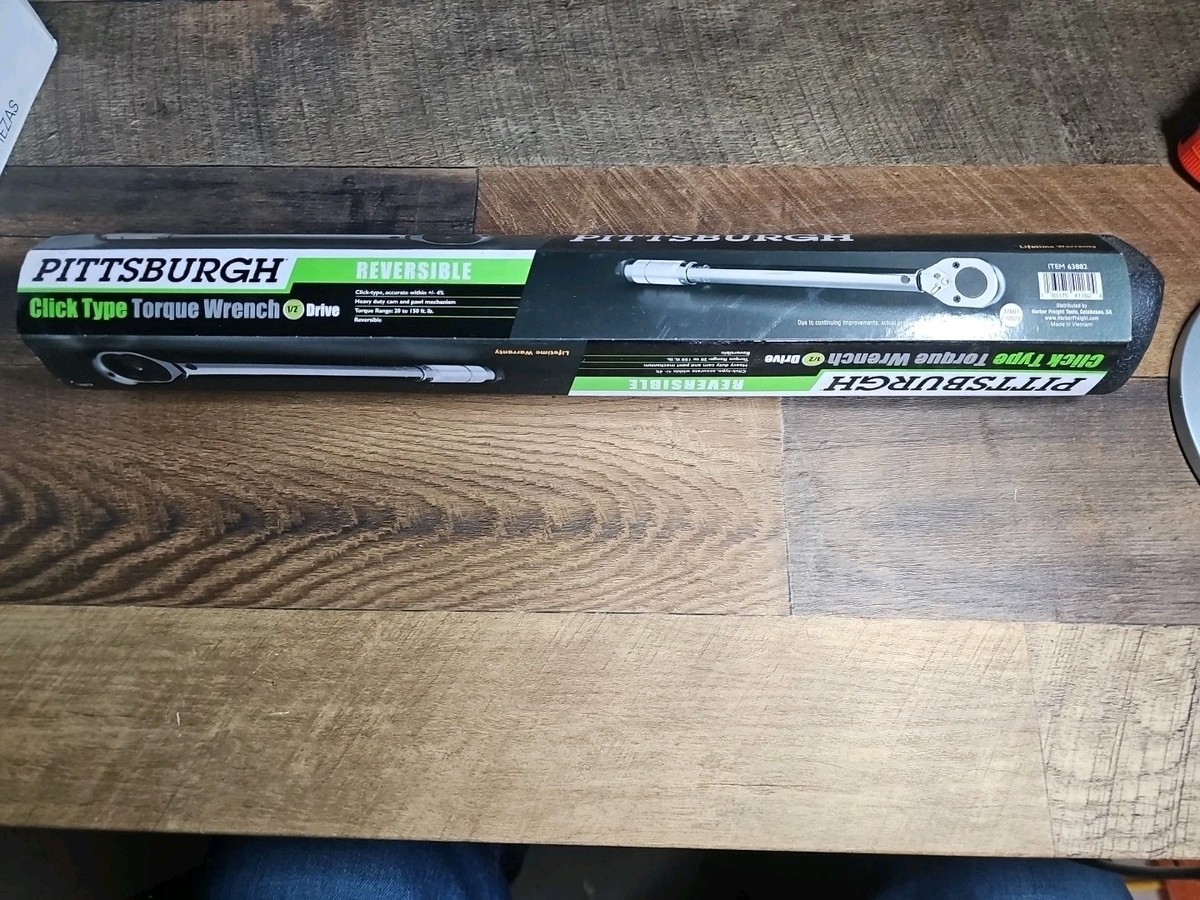 Pittsburgh 1/2 Drive Reversible Click Torque Wrench #63882 New