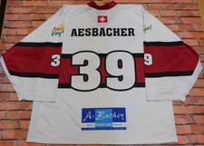 Maillot Shirt Trikot De Hockey Sur Glace Suisse AESBACHER 39 Taille XL