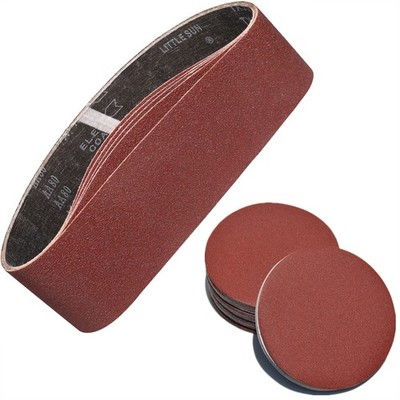 POTUINOM 28pk Sanding Belts 4x36 & 6'' Discs - 60-400 Grit Sander Abrasive
