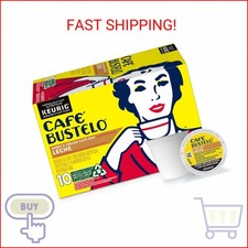 Caf Bustelo Sweet Creamy Caf con Leche Coffee, 10 Keurig K-Cup Pods Pack of