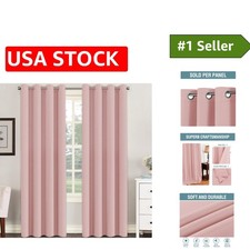 Durable Thermal Insulated Baby Pink Blackout Drapes - Perfect for Living Rooms