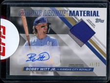 2024 Topps Series 1 Bobby Witt Jr Major League Materials Patch Auto /50 SEALED