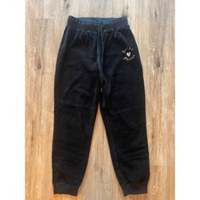 Juicy Couture X Forever 21 Black Rhinestones Velour Track Pants Joggers Medium