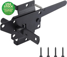Heavy Duty Self-Locking Gate Latch for Wood Metal Gates Black Iron 1 Lb