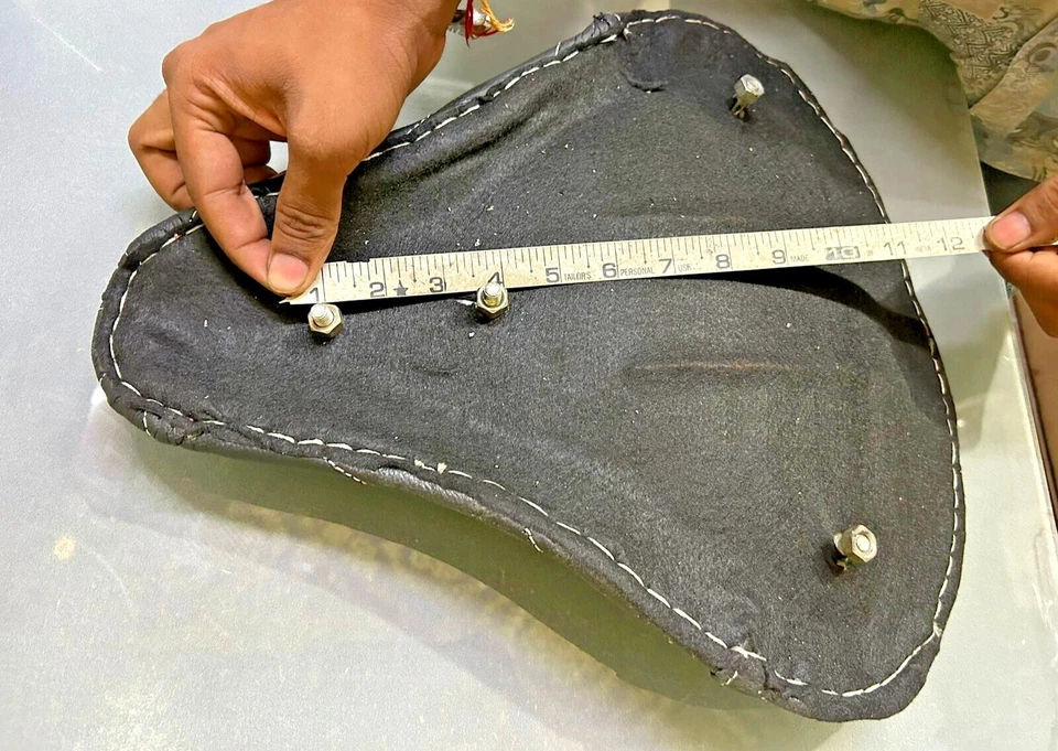 Motorcycle Leather Solo Seat For Harley Cross Bones FLSTSB Dyna Fat Bob FXDF - Image 4 of 4