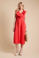 Dorothy Perkins Red Midi Dress Womens Occasion Dresses