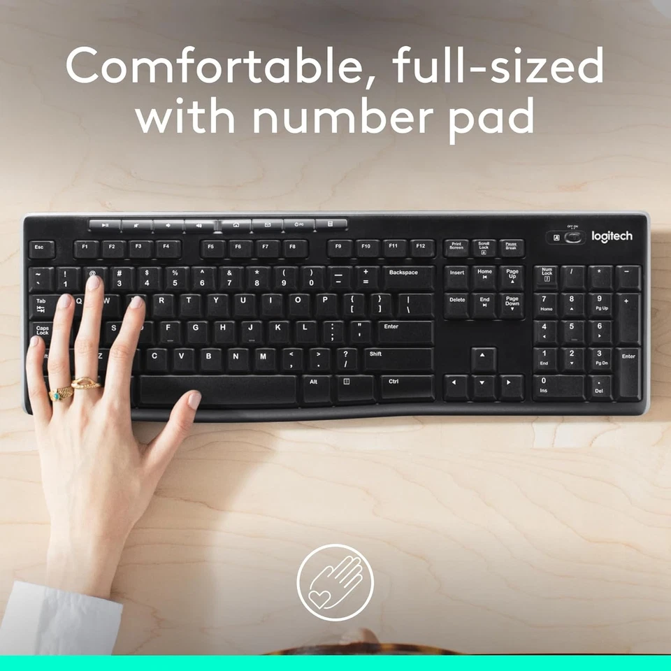 Logitech K270 Wireless Keyboard for Windows, 2.4 GHz Wireless, Full-Size,...  - Image 2 of 4