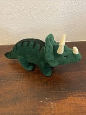 VTG Dakin Dinosaur Triceratops Plush Green 10" No Sound Applause