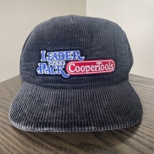 Vintage 80s Cooper Tools Snapback Hat Cap Black Corduroy Work Chore Mechanic USA
