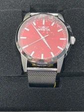 Invicta Men's Watch Celestial Red Dial Silver Stainless Steel Bracelet 48509