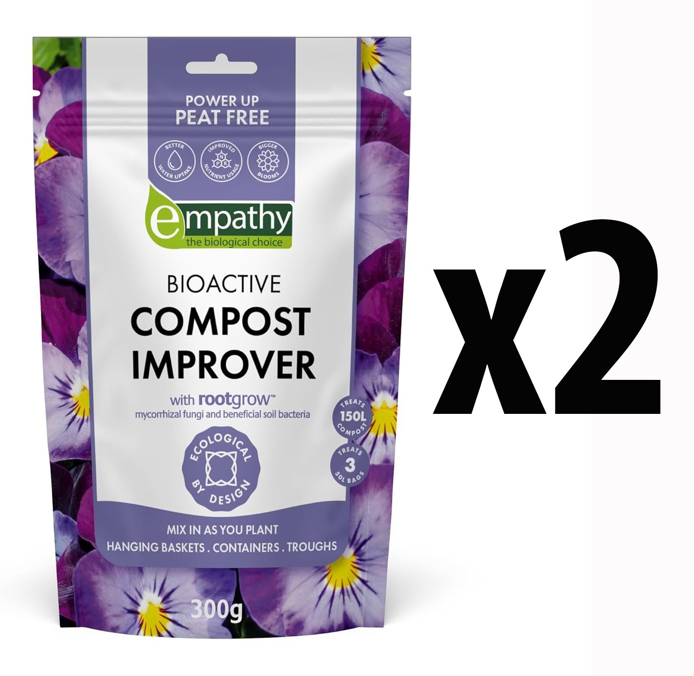 2 x Empathy Bioactive Compost Improver Fertiliser 300g - Beds Baskets Tubs Pots - Image 4