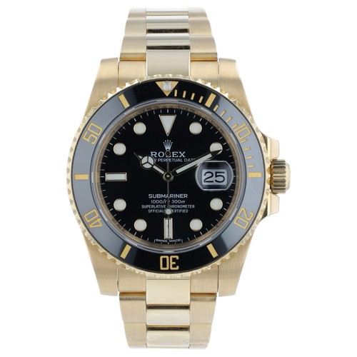 Rolex Submariner Black Dial 18k Yellow Gold 40mm Automatic Men...