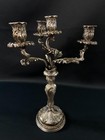 Important chandelier en bronze argenté riche décor Rocaille Louis XV époque XIXe