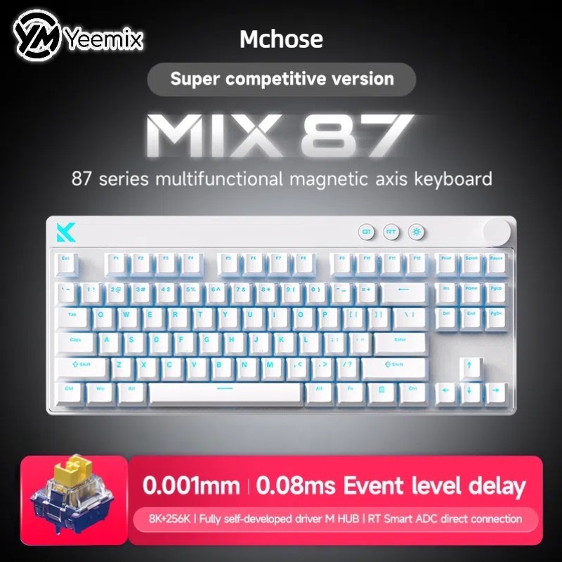 Mchose Keyboard MIX87 TKL Wired RGB Magnetic Switch Gaming K