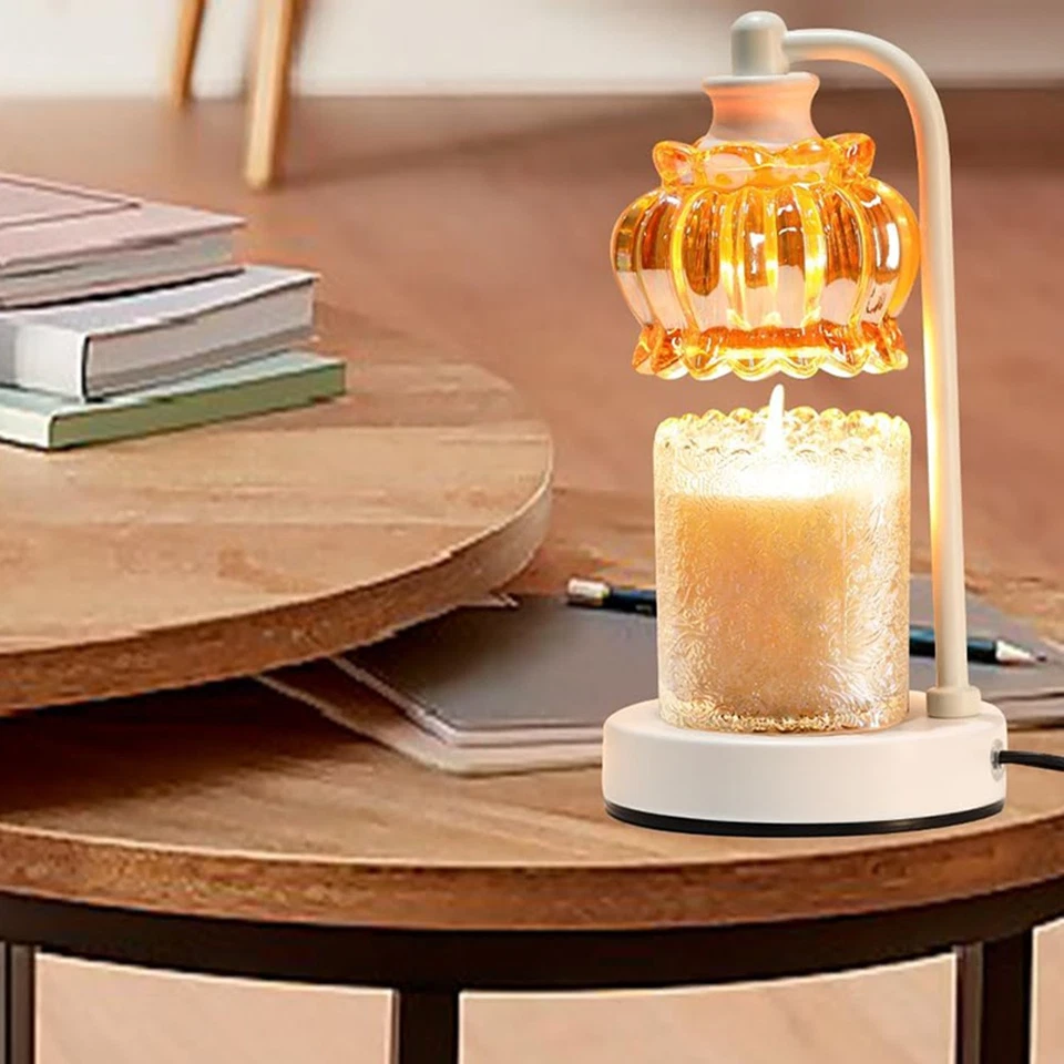 Calentador de velas Lámpara de vidrio ajustable Calentador de velas con temporizador Bombillas regulables Foto 3 de 4