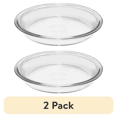 9'' Glass Pie Pan, 2 pack