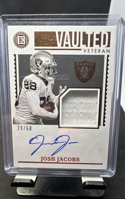 2020 Panini Encased - Vaulted Veteran Material Signatures Josh Jacobs #VVS-JJ...