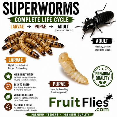 Live Superworms 250 Count | Premium Feeder Insects | Fresh Packed
