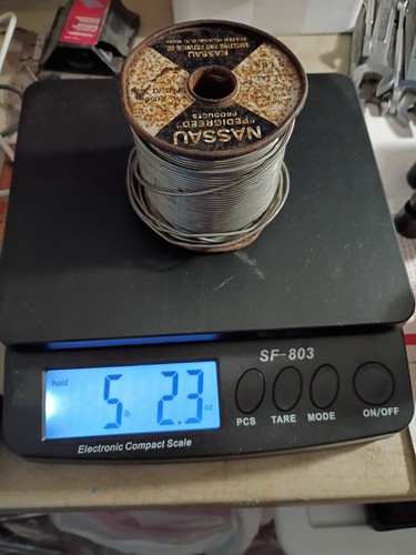 Vintage NASSAU PEDIGREED C ROSIN CORE Solder 7076  5lbs Full Roll
