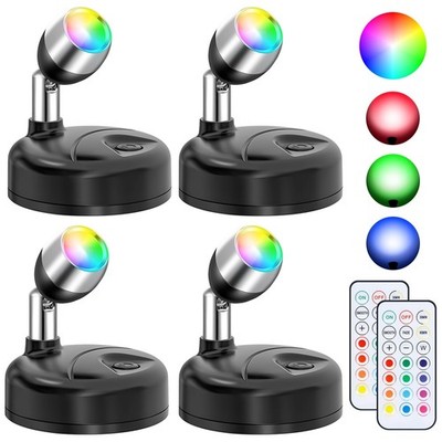 Kabellose RGBW-Spotlights für die Innendekoration, 4er-Pack Bodenbeleuchtun8012