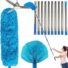 20 Ft High Reach Ceiling Fan Duster  Cobweb  Corner Brush Duster with 3-13 ft