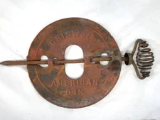 Antique 1878 Cast Iron Stove Flue Damper 6 Inch Griswold American