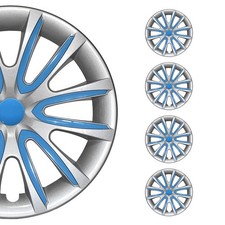 15 Inch Hubcaps Wheel Rim Cover Gray With Blue Insert 4pcs Set 15 Inch Hubcaps Wheel Rim Cover Gray With Blue Insert 4pcs Set