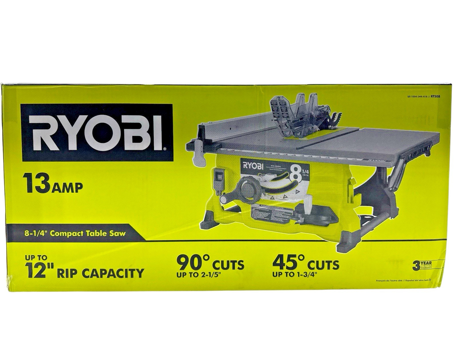 Ryobi 8-1/4 in Compact Corded Electric Table Saw RTS08 (OB)