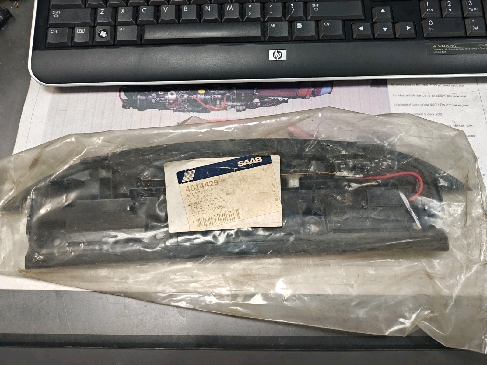 NEW OE Saab 9000 CS CSE Aero Third Brake Light Bulb Holder 1993 to 1998