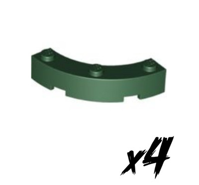 4x LEGO 48092   Stein 4 x 4   Brick round   dunkelgrün   dark green