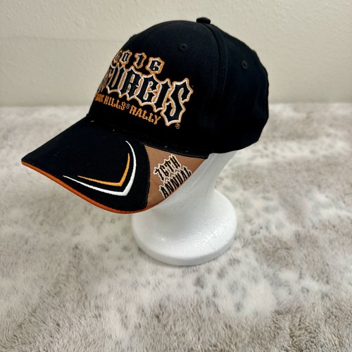 Sturgis Black Hills Rally 2016 76th Annual Hat Cap - Stretch Fit Black & Orange