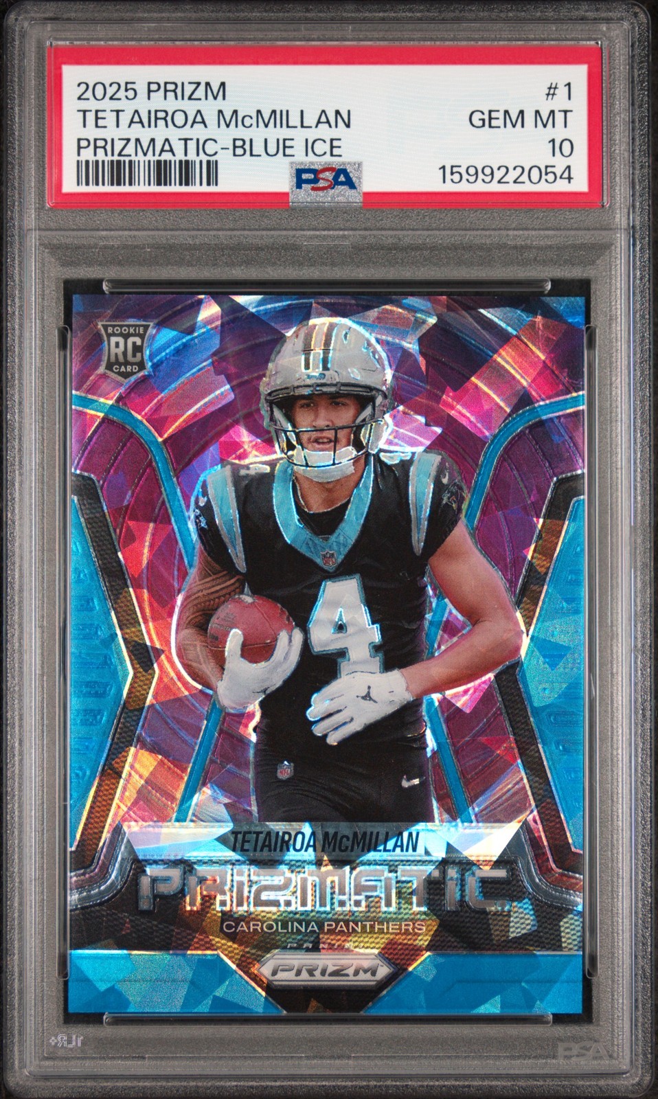 Tetairoa McMillan Panini Prizm Prizmatic #1 Blue Ice