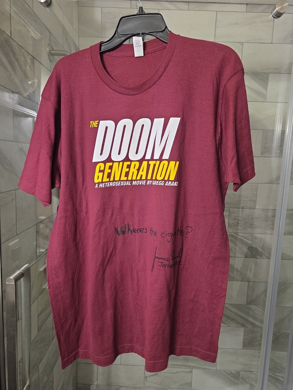Gregg Araki's 1995 The Doom Generation Movie Ltd #100 Signed James Duval T-Shirt