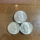 1960 Franklin Half Dollar Lot of 3 Silver 50C Coins Liberty Bell Reverse