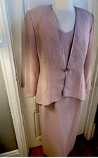 RM RICHARDS PALE PINK MOTHER OF THE BRIDE LONG DRESS & SPARKLE TOP-SIZE12-NWOT!